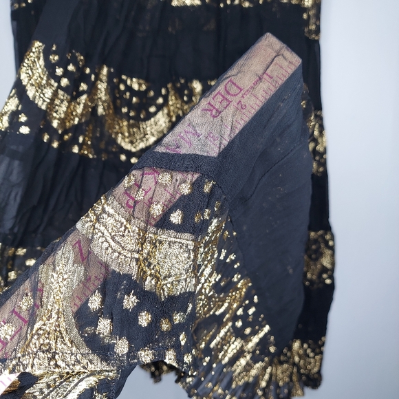 Sheer Maxi Skirt 1X Black Metallic Lace Full Aline Midi Maxi Skirt Boho Witchy - Picture 3 of 8